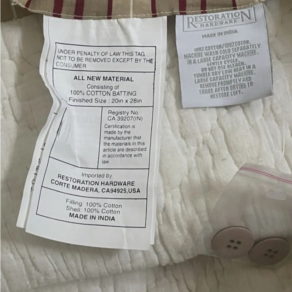 Set of 2 Vintage Restoration Hardware King Floral Shams